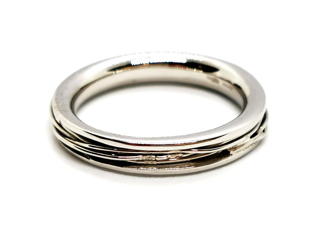 Bague 55 Alliance - Bague en or blanc 18 carats 58 Facettes 1178339CD