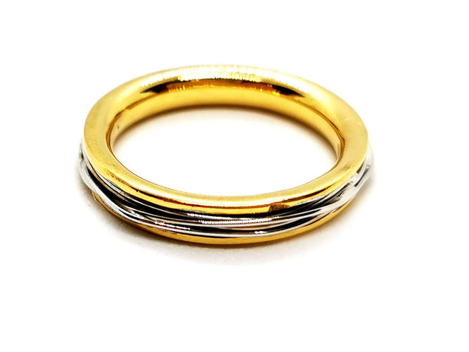 Bague 55 Bague Alliance Or jaune, Or blanc 58 Facettes 1178342CD