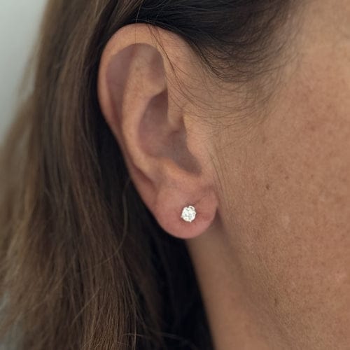 Boucles d'oreilles Boucles d’oreilles puces - Or blanc 18 carats et diamants 0,38 ct 58 Facettes 118