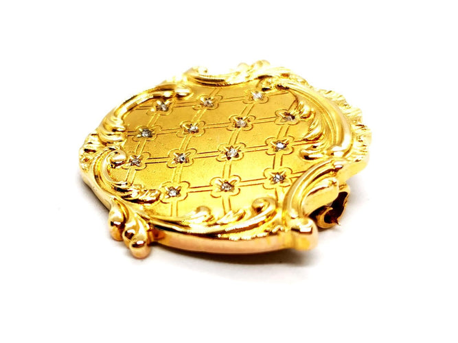 Broche Broche vintage en or jaune 18 carats et diamants 58 Facettes 1186403CN