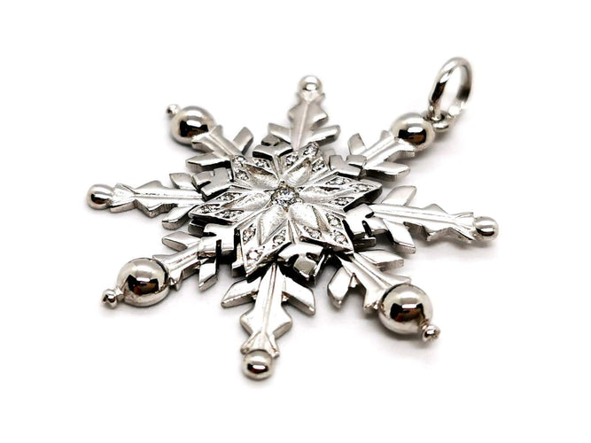 Pendentif Pendentif Flocon Or blanc Diamant 58 Facettes 1186459CN