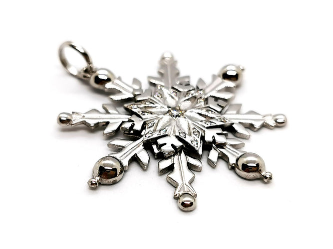 Pendentif JP Megève - Pendentif flocon en or blanc 18 carats et diamants 58 Facettes 1186459CN