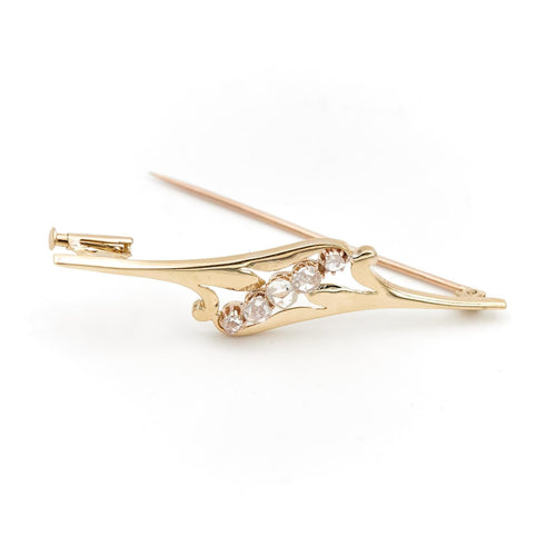 Broche Broche en or jaune 18 carats sertie de diamants taille rose 58 Facettes 1186472CN