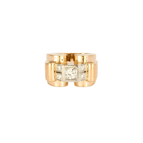 Bague 55 Bague tank or jaune diamants 58 Facettes