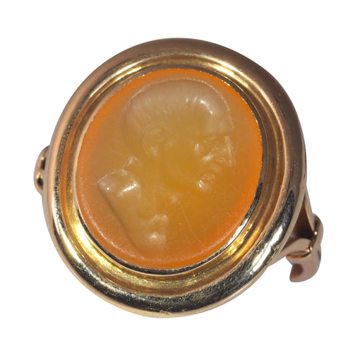 Bague 65 Bague homme intaille ancienne en or jaune 18K et cornaline 58 Facettes 12131-0052