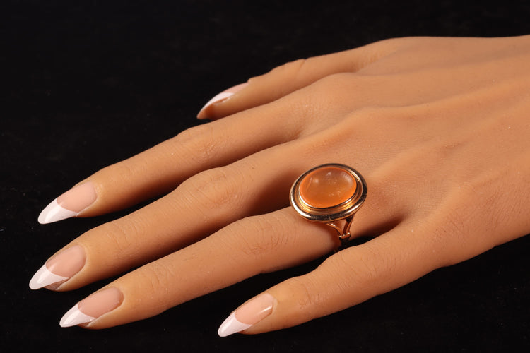 Bague 65 Bague homme intaille ancienne en or jaune 18K et cornaline 58 Facettes 12131-0052
