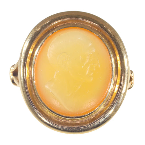 Bague 65 Bague homme intaille ancienne en or jaune 18K et cornaline 58 Facettes 12131-0052