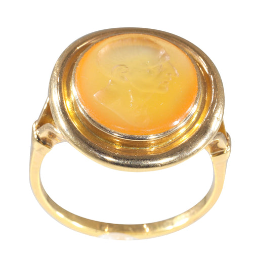 Bague 65 Bague homme intaille ancienne en or jaune 18K et cornaline 58 Facettes 12131-0052