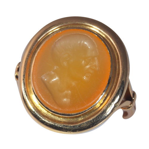 Bague 65 Bague homme intaille ancienne en or jaune 18K et cornaline 58 Facettes 12131-0052
