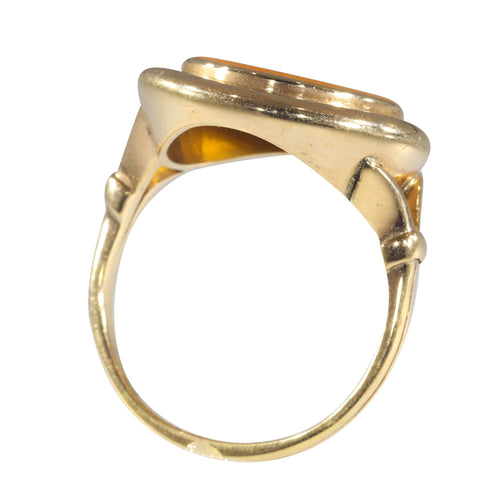 Bague 65 Bague homme intaille ancienne en or jaune 18K et cornaline 58 Facettes 12131-0052