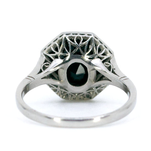 Bague 55 Bague Art déco en platine avec diamants et onyx 58 Facettes 596F005ED5EF462EB891EDCDB38AD8FA