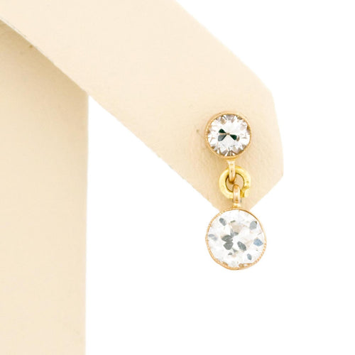Boucles d'oreilles Boucles d'oreilles pendantes en or 14 carats et diamants taille ancienne 58 Facettes 61E48996FA8C4156AB8A0EA950D5A587