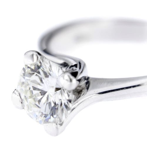 Bague 50 Bague solitaire - Diamant 1,20 ct en or blanc 18 kt 58 Facettes 12503