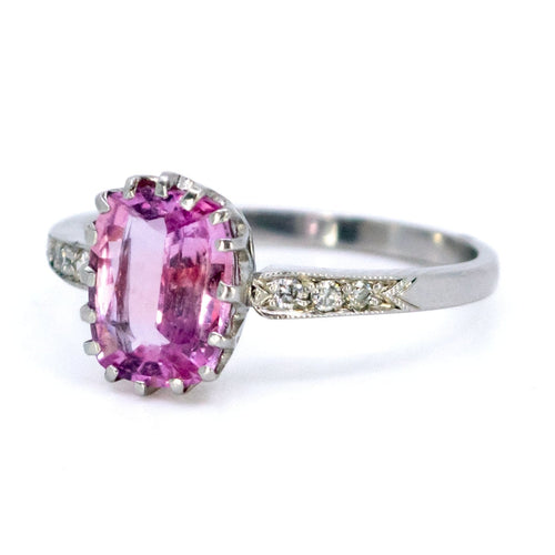 Bague 55 Bague saphir rose et diamants en platine 58 Facettes 1F8771A3B75C475AACE1920DBAA09601