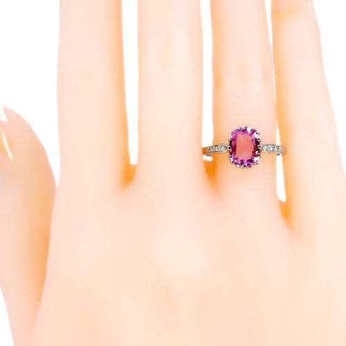 Bague 55 Bague saphir rose et diamants en platine 58 Facettes 1F8771A3B75C475AACE1920DBAA09601