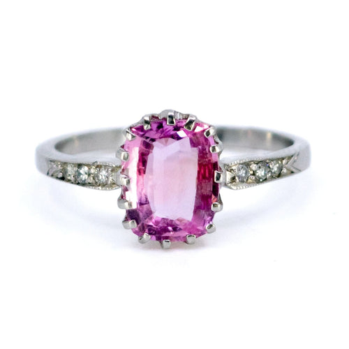 Bague 55 Bague saphir rose et diamants en platine 58 Facettes 1F8771A3B75C475AACE1920DBAA09601
