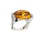 Bague 56 Ponte Vecchio Gioielli - Bague bandeau en or blanc avec citrine et diamants 58 Facettes 12776