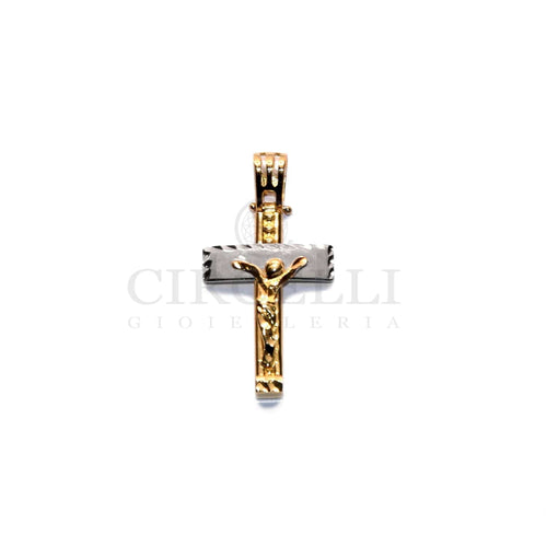 Croix bicolore avec Christ en or 18k 58 Facettes 47211186
