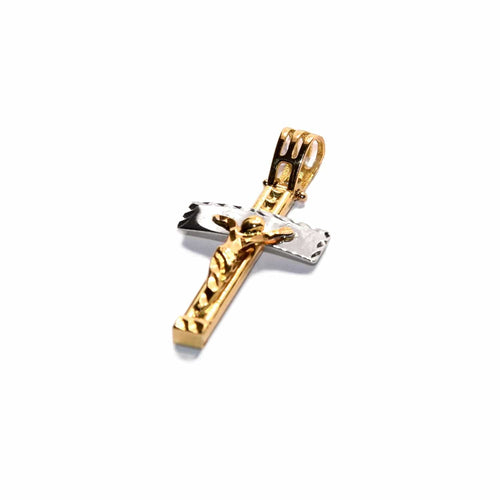 Croix bicolore avec Christ en or 18k 58 Facettes 47211186