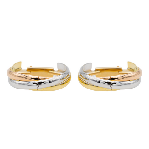 Boutons de manchette Cartier Trinity - Boutons de manchette en or jaune, rose et blanc 58 Facettes 1292298CN