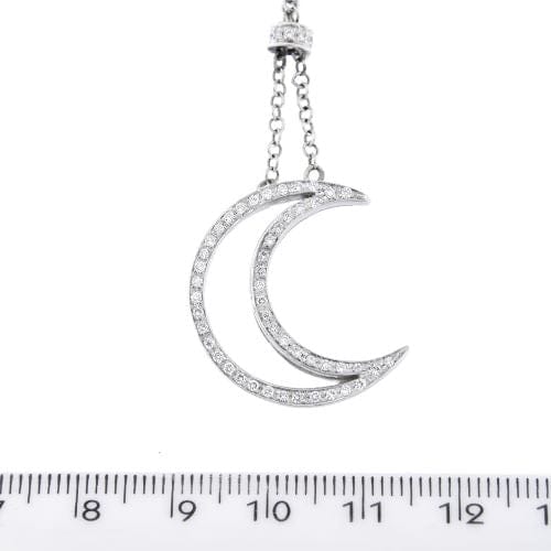 Collier Collier - Pendentif lune en or blanc 18 carats et diamants 58 Facettes 13249
