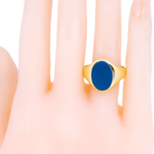Bague 60 Bague chevalière en agate bleue en or 14 carats 58 Facettes 7CC3916DB1F34D9A856726197078BE9D