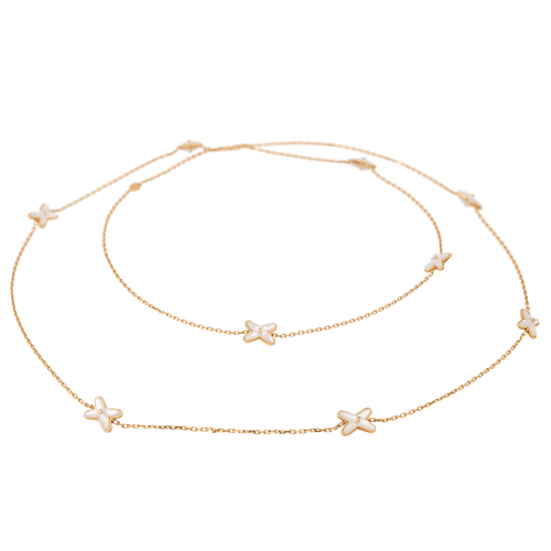 Collier Chaumet Collier Sautoir Jeux de liens Or rose, Nacre Diamant 58 Facettes 1347094CN