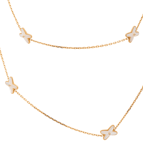 Collier Chaumet Collier Sautoir Jeux de liens Or rose, Nacre Diamant 58 Facettes 1347094CN