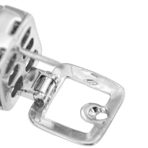 Boucles d'oreilles Boucles d'oreilles - Puces carrées en or blanc 18 kt et diamants 58 Facettes 13519