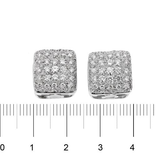 Boucles d'oreilles Boucles d'oreilles - Puces carrées en or blanc 18 kt et diamants 58 Facettes 13519