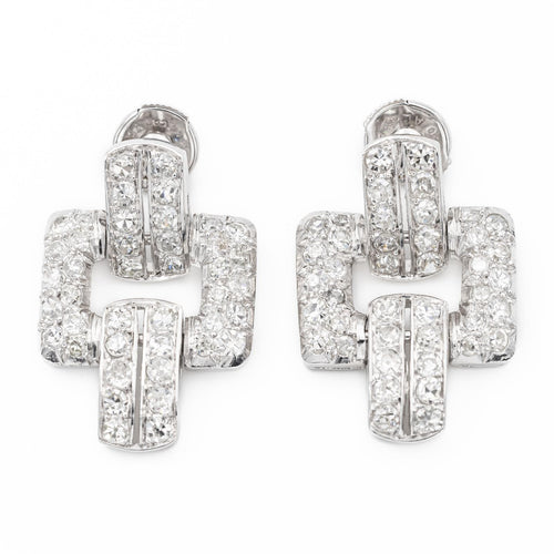 Boucles d'oreilles Boucles d'oreilles Art déco Platine, Or blanc Diamant 58 Facettes 1352343CN