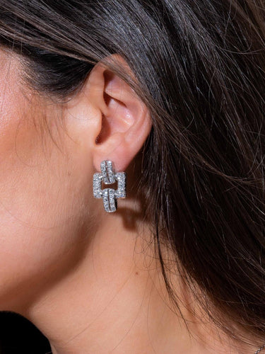 Boucles d'oreilles Art déco - Boucles d’oreilles en platine et or blanc avec diamants 58 Facettes 1352343CN