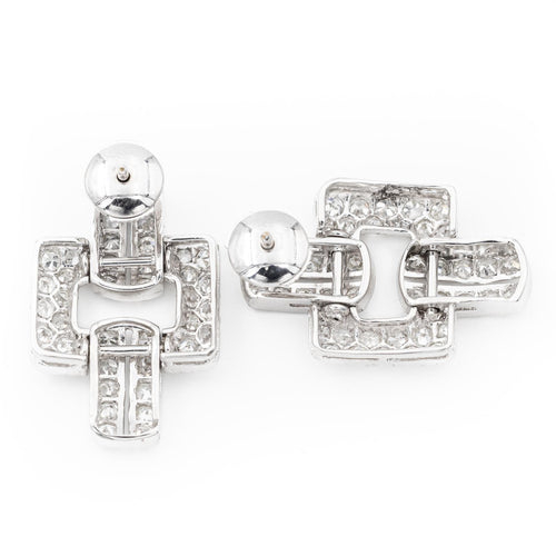 Boucles d'oreilles Boucles d'oreilles Art déco Platine, Or blanc Diamant 58 Facettes 1352343CN