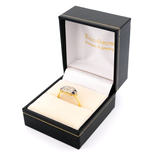Bague 55 Bague Art déco en or 18 carats, diamants et saphirs 58 Facettes E919E52DD17F4A4997D032EB7C9EE3FA
