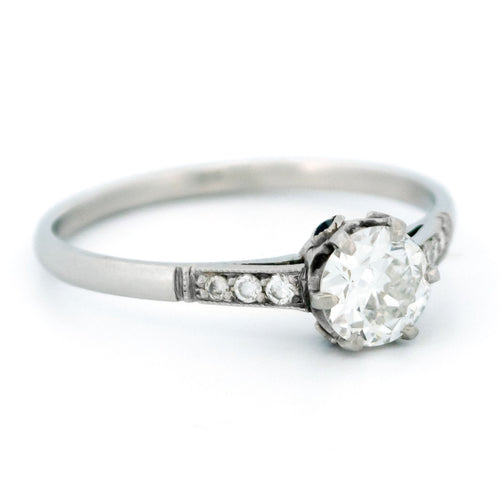 Bague 55 Solitaire - Bague en platine avec diamant et saphirs 58 Facettes 373E6EC83FDC495992EAD2778E11E290