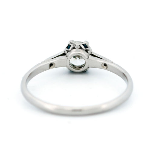 Bague 55 Solitaire - Bague en platine avec diamant et saphirs 58 Facettes 373E6EC83FDC495992EAD2778E11E290