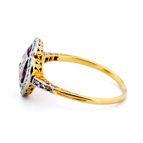 Bague 52.5 Bague Art déco en or 18 carats avec diamants et rubis 58 Facettes DBE58F7FF65C44918D0DCF5FC1D33ADB