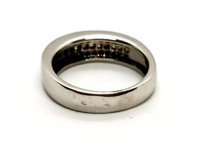 Bague 55 Bague en or blanc 18 carats sertie de diamants 58 Facettes 1430573CN