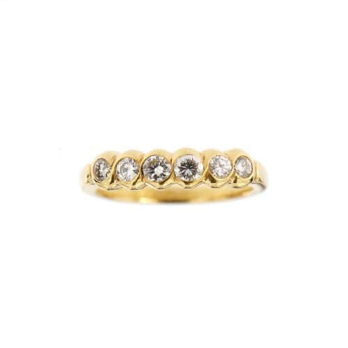 Bague 52 Bague rivière - Diamants 0,50 ct en or jaune 18 kt 58 Facettes 14330