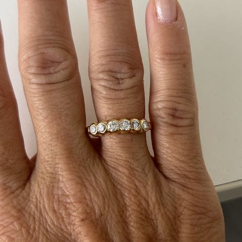 Bague 52 Bague rivière - Diamants 0,50 ct en or jaune 18 kt 58 Facettes 14330