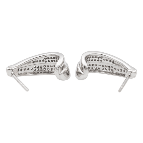 Boucles d'oreilles Boucles d’oreilles en or blanc 18 carats et diamants taille brillant 58 Facettes 1442757CN