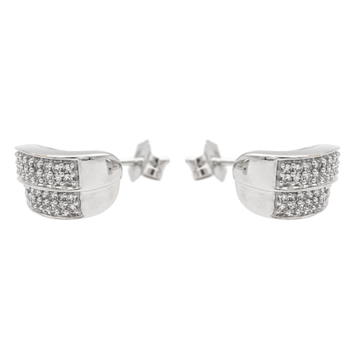 Boucles d'oreilles Boucles d’oreilles en or blanc 18 carats et diamants taille brillant 58 Facettes 1442757CN