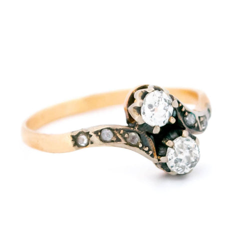Bague 54 Bague toi et moi en or 18k et argent avec diamants 58 Facettes 623C171FA9944B33B9E46C2049D1BAF2