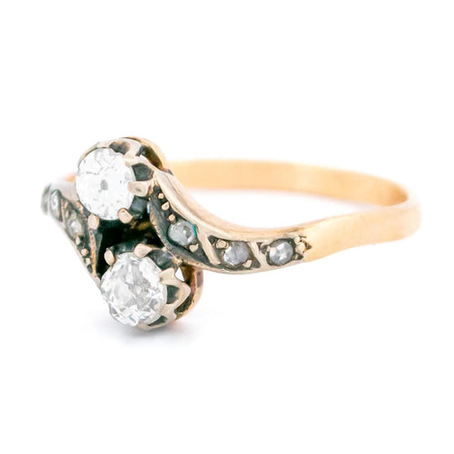 Bague 54 Bague toi et moi en or 18k et argent avec diamants 58 Facettes 623C171FA9944B33B9E46C2049D1BAF2