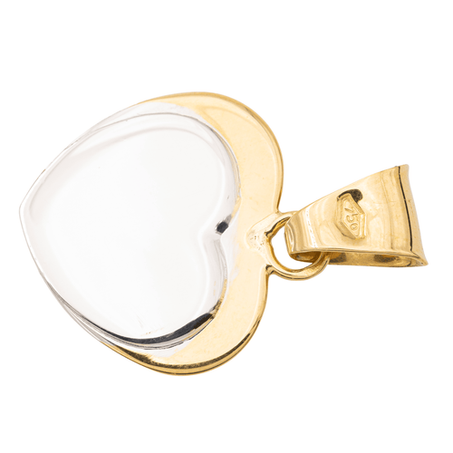 Pendentif Pendentif cœur en or jaune et or blanc 18 carats 58 Facettes 1468597CN