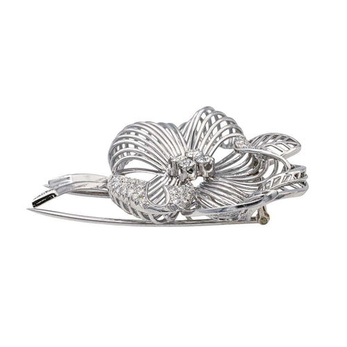 Broche Broche Fleur Or blanc Diamant 58 Facettes 1480252CN
