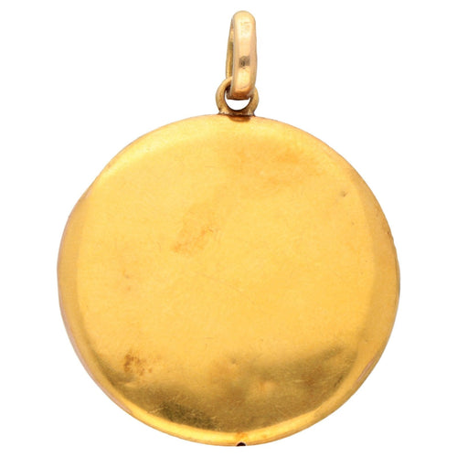 Pendentif Pendentif rond en or 14 k avec grenats et perles 58 Facettes BFC385526BB34B57A5D1C79A52B3ECBD