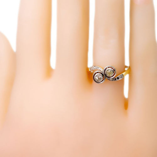 Bague 54 Bague croisée en or 14 carats et diamants taille ancienne 58 Facettes BD7AF4004E8E4CA4A0F75F90E4037A4C