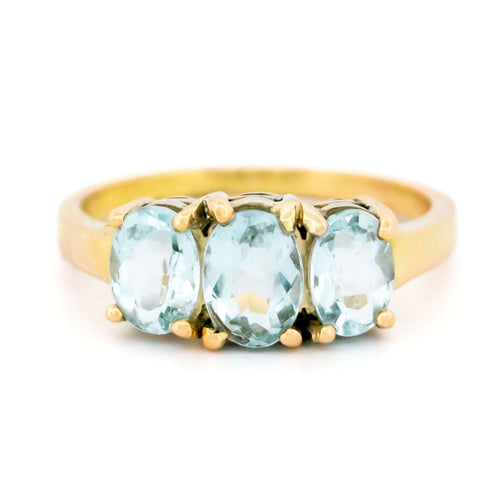 Bague 56.5 Bague trilogie aigue-marine en or 18 carats 58 Facettes D0565D0BBD6D405AA25B6D1F1193E289