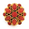 Bague 61 Bague grappe de fleurs en or jaune 14 carats et corail 58 Facettes A033A196016C42458FA8D433E0C85F83